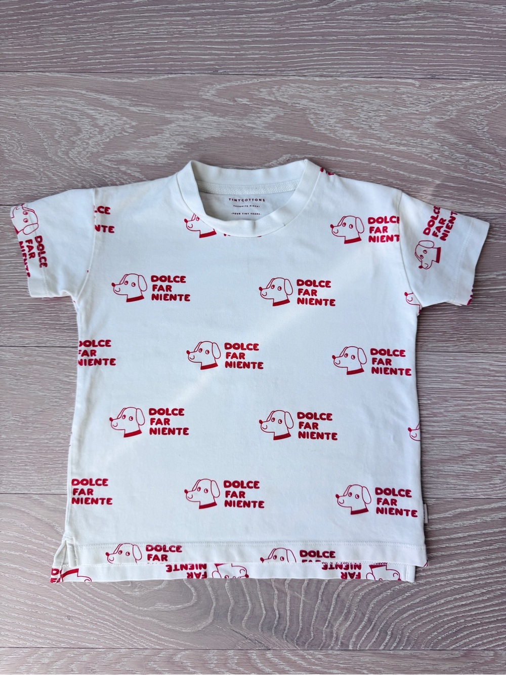 Tinycottons Dogs Tee in Off-White and Red
